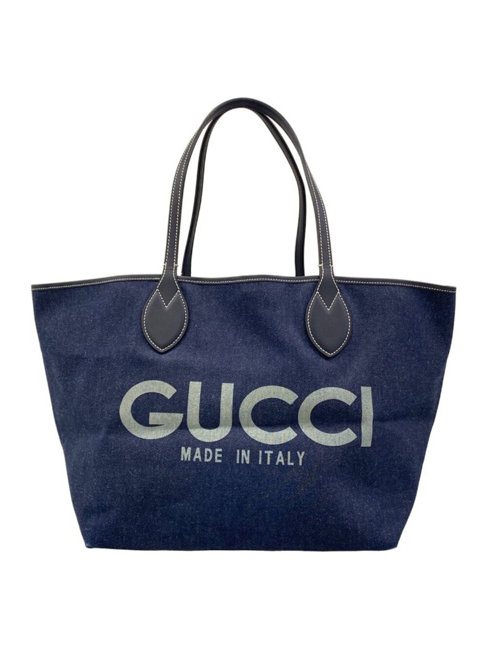 Gucci Tote Bag GG Supreme Tortissima Navy Reversible Leather
